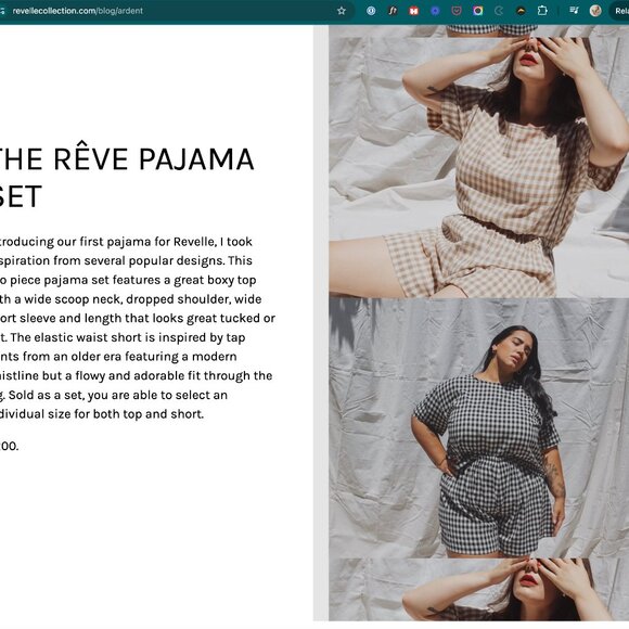 Revelle The Rêve Pajama Set in Flame Stripe Shirting EUC XL - Picture 6 of 10